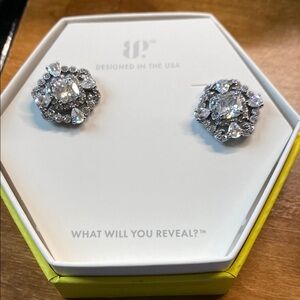 Silver Starburst Crystal Earrings